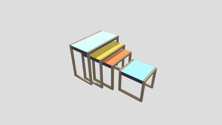Bauhaus - Nesting tables (Josef Albers, 1926). 3D Model
