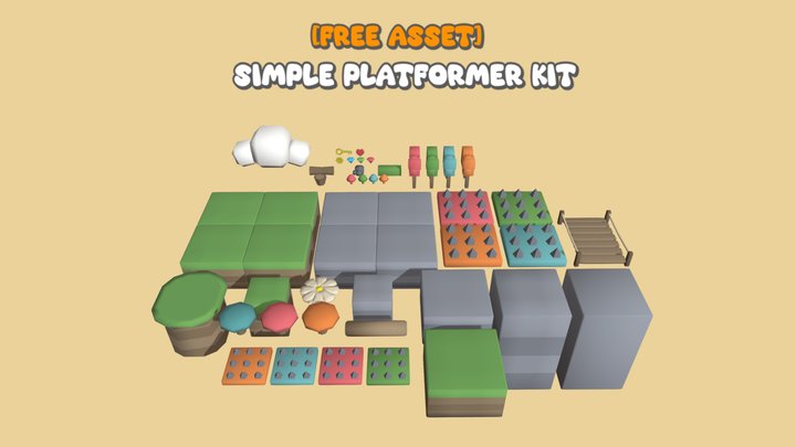 [Free] Simple Cartoon Platformer Pack – Modello 3D gratuito STL