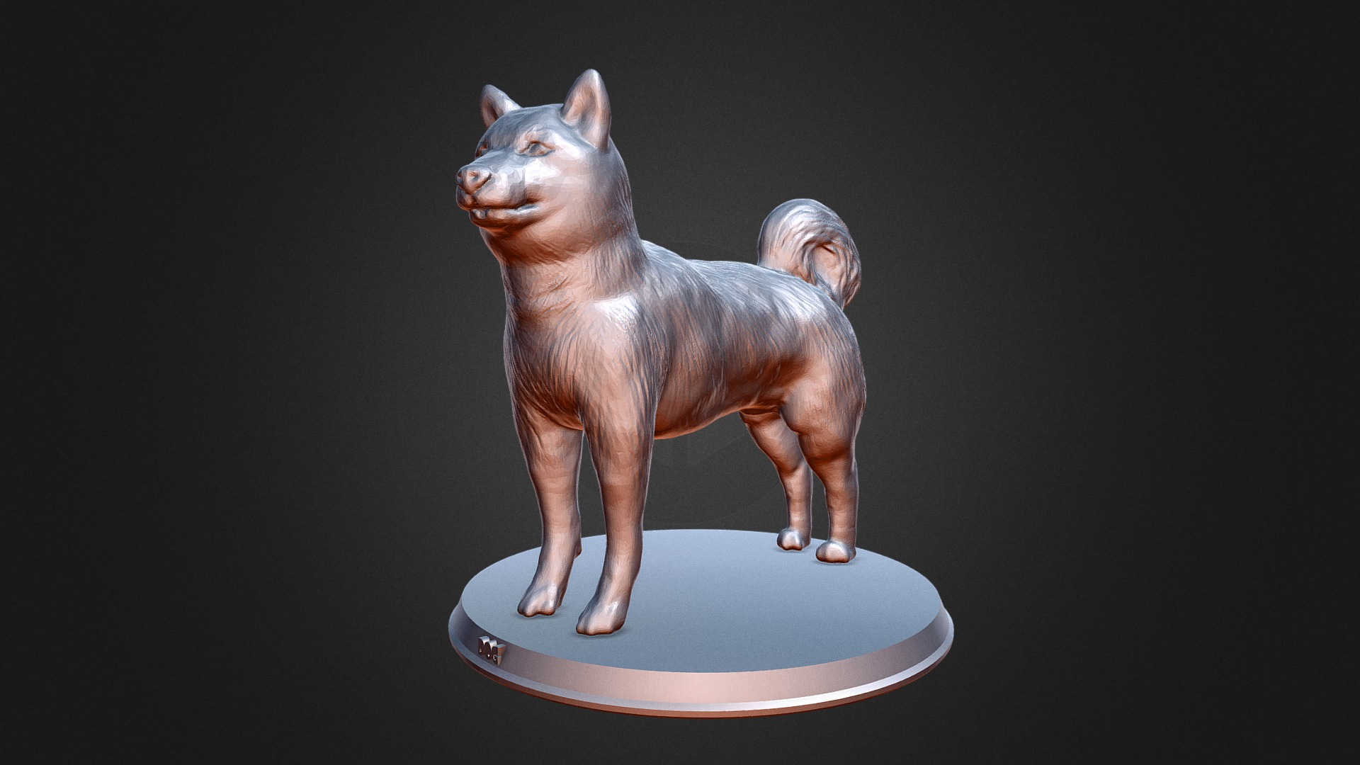 3D model Dog - This is a 3D model of the Dog. The 3D model is about a small statue of a dog.
