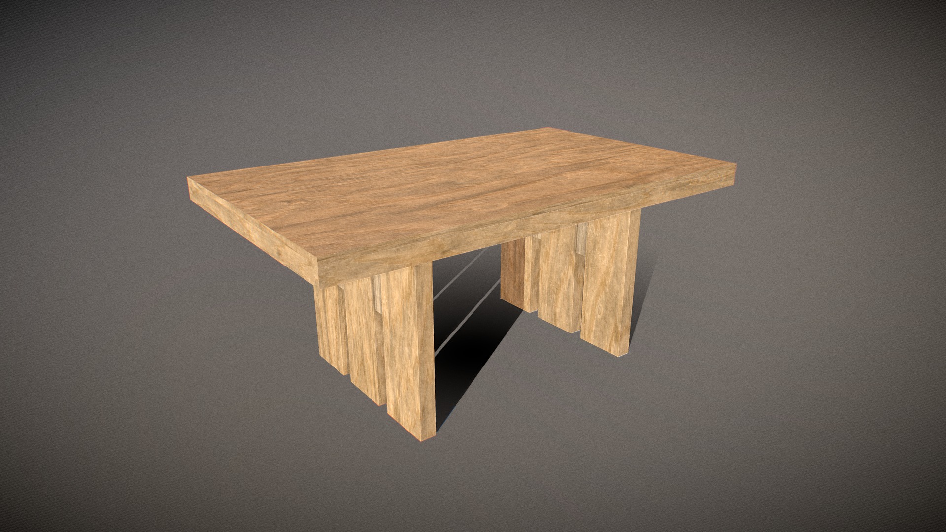3D model Table wooden 04 - This is a 3D model of the Table wooden 04. The 3D model is about a wooden table on a grey background.