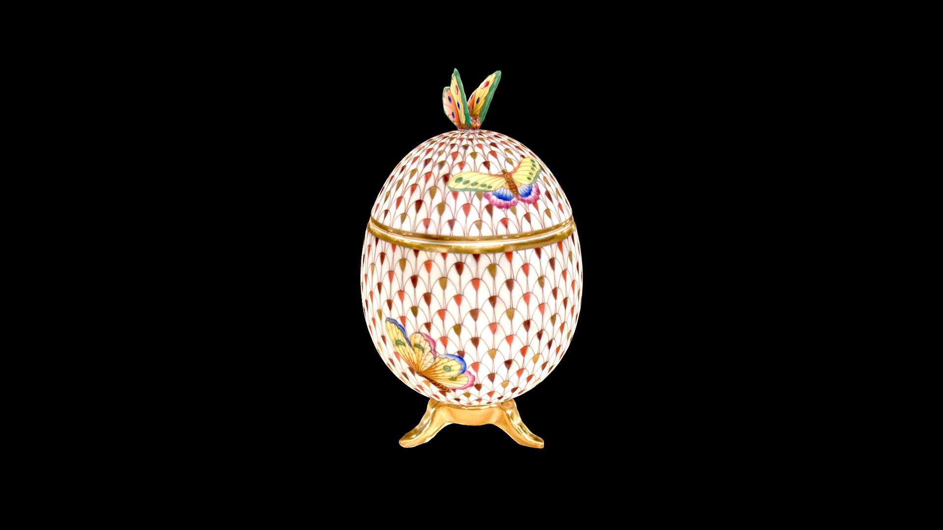 Egg, butterfly finial 06046017 VHSP18VT 3D model by Herend