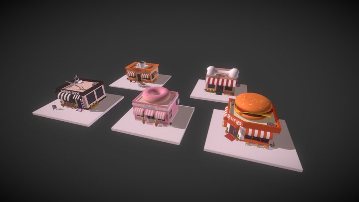 Low Poly Cartoon Pack 3D Model