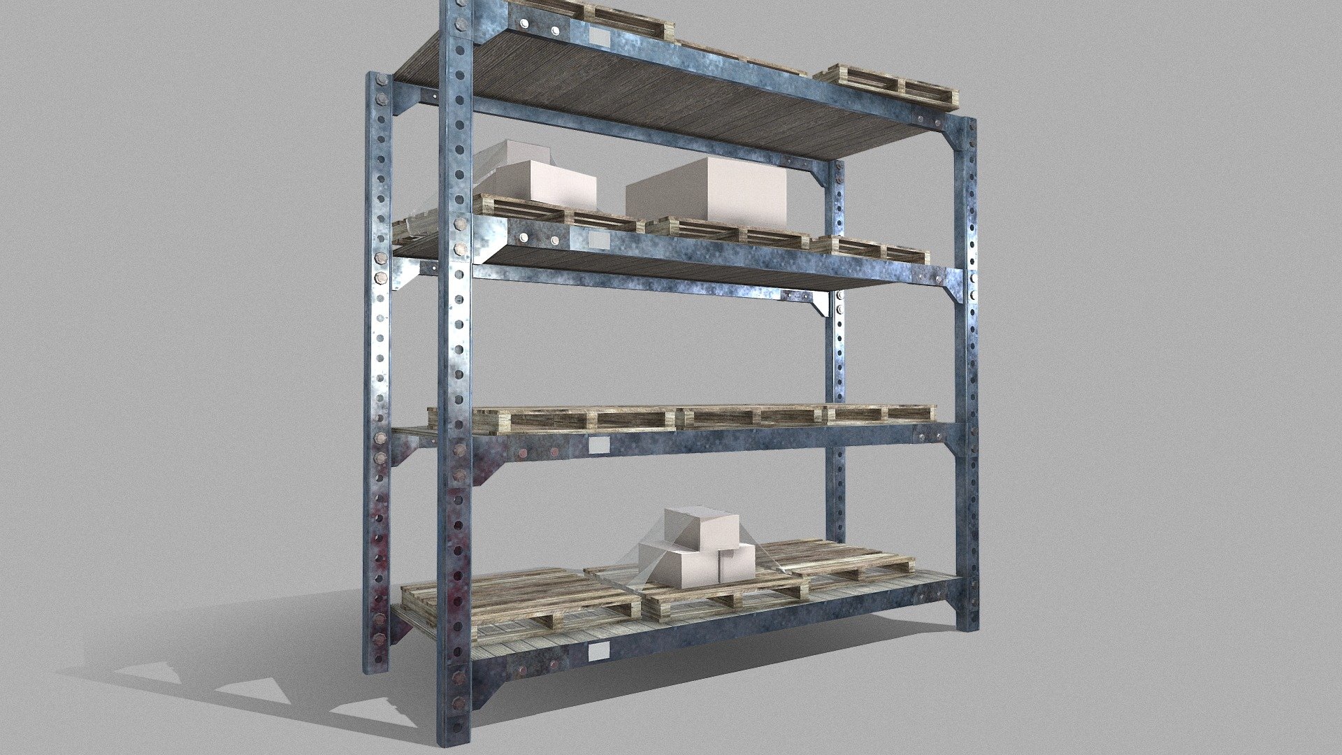 Warehouse Shelving Buy Royalty Free 3D model by jimbogies (@jimbogies)  [b261a6f]