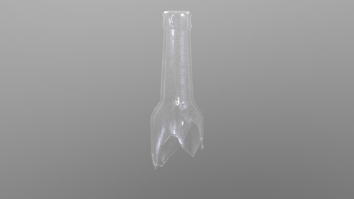 Broken Glass Bottle Weapon LOW POLY FINAL 3D Model