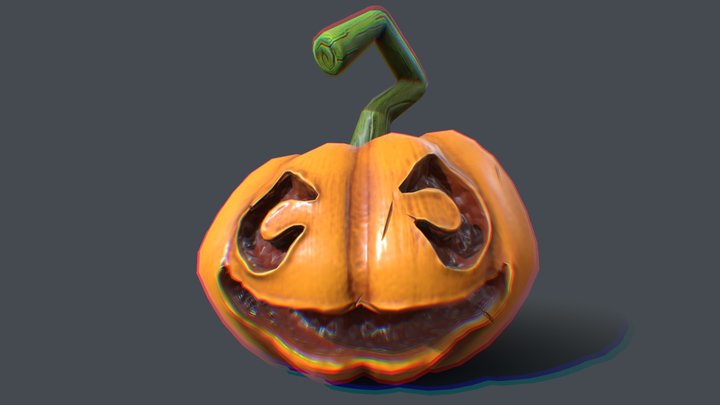 Stylized Handpainted Pumpkin 2.5k Tris 3D Model