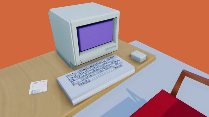 the workspace of a clean man 3D Model