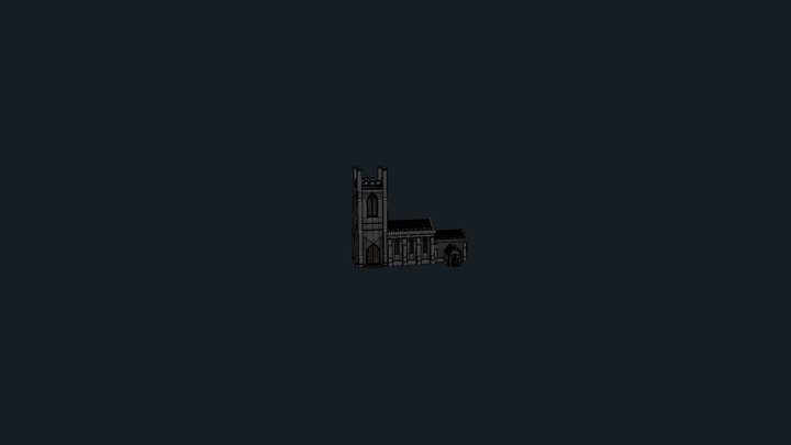 Medieval Town Church 3D Model
