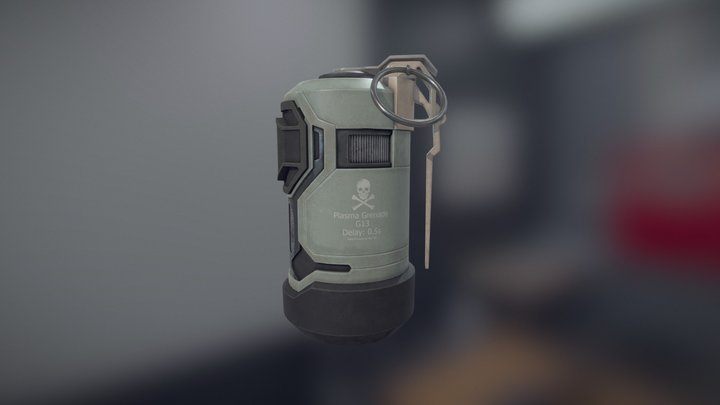 Sci-fi Grenade 3D Model