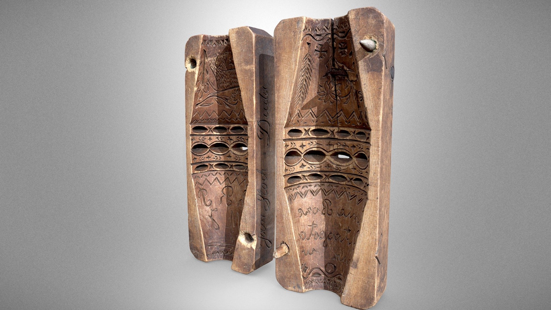 A mould for the cheese known as “oscypek” — Sketchfab embed 3D viewer