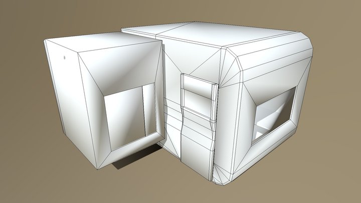 Futuristic Living Module Low-Poly 3D Model