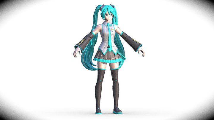 Hatsune Miku Fornite 3D Model