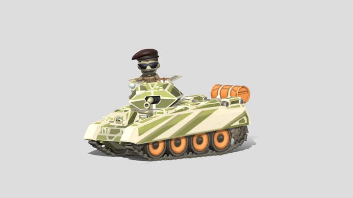 Tanket with flashy colours 3D Model
