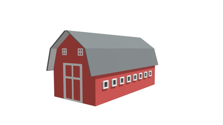 Low-poly barn 3D Model