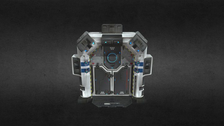 Sci-Fi Door Opening Animation 3D Model