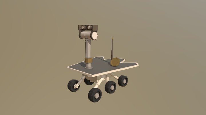Lonely rover Opportunity 3D Model