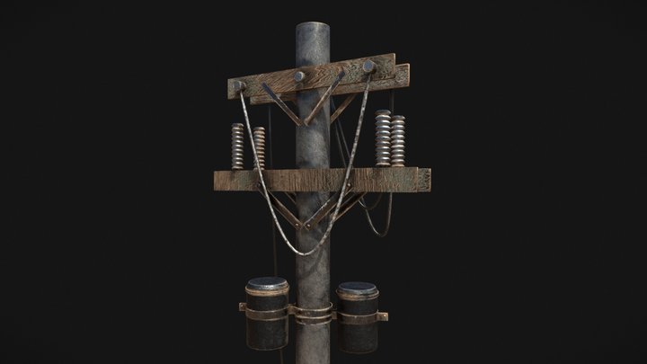 Old Electric Pole 3D Model