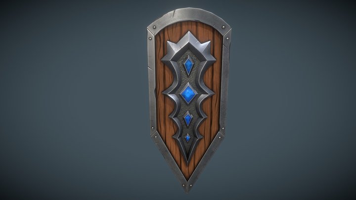 Stylized Fantasy Shield 01 3D Model