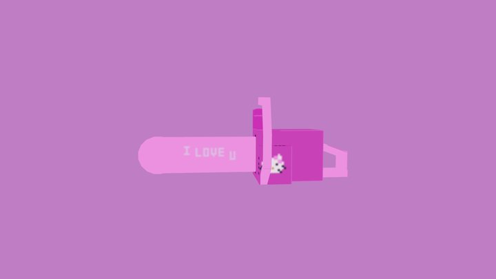Minecraft Hello Kitty Chain Saw 3D Model