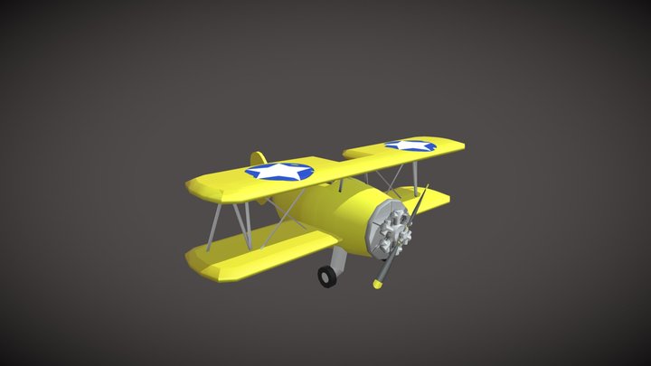 The flying circus - 1934 stearman biplane 3D Model