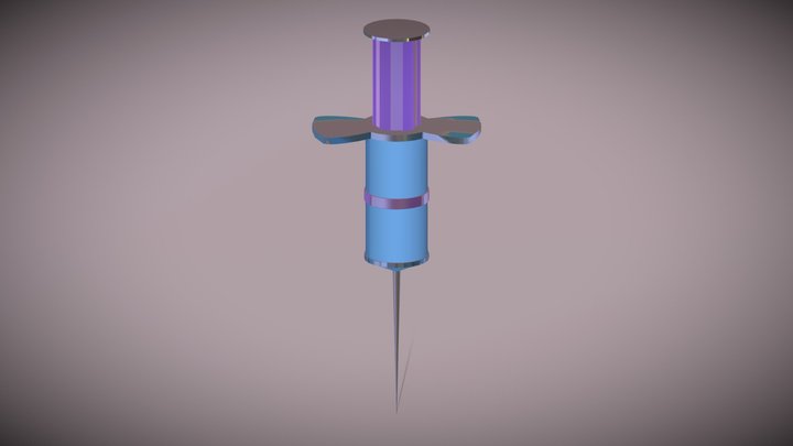 Cute Stylized Syringe 3D Model
