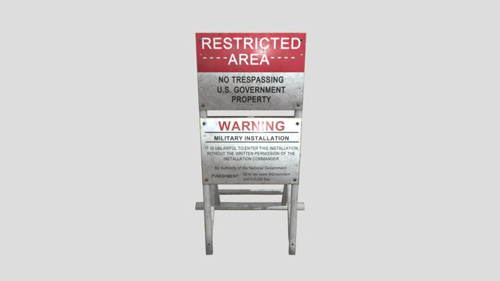 Restricted Area Us Secret Base Sign