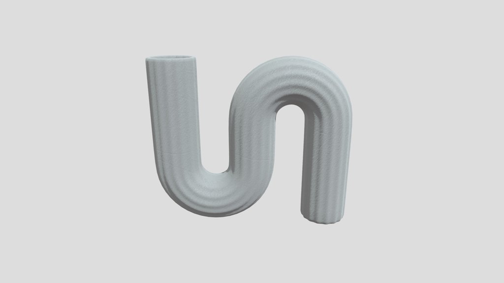 S Shaped White Clay Vase