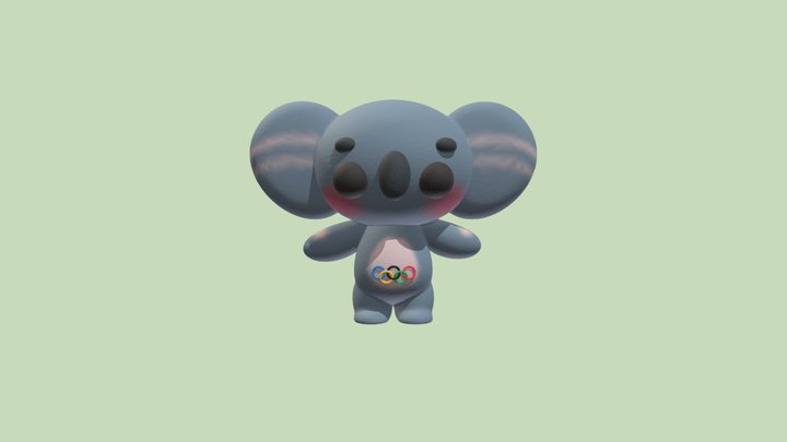 3D model Koala Cake VR / AR / low-poly