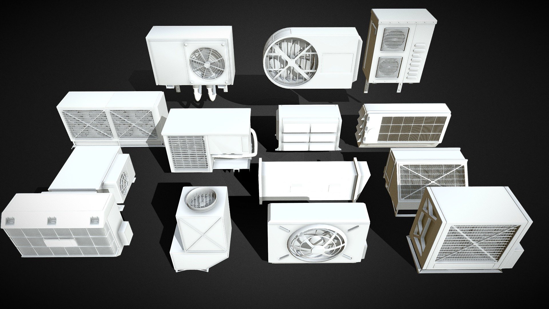 15 AC Units For Roof top & Exterior - Buy Royalty Free 3D model by