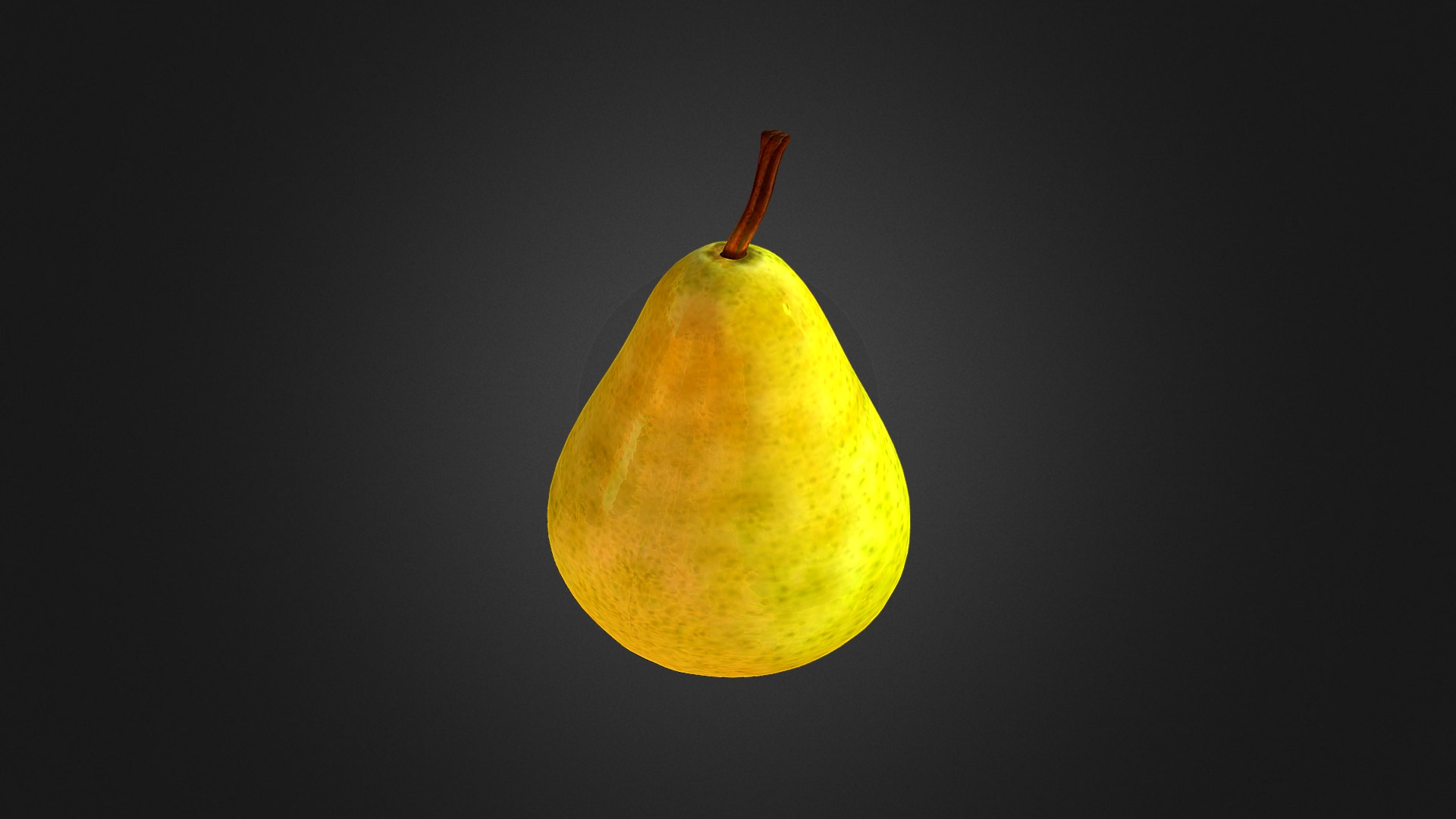 3D model Pear - This is a 3D model of the Pear. The 3D model is about a yellow pear with a stem.