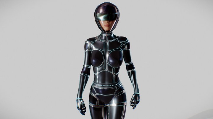Woman SciFi Space Suit 3D Model