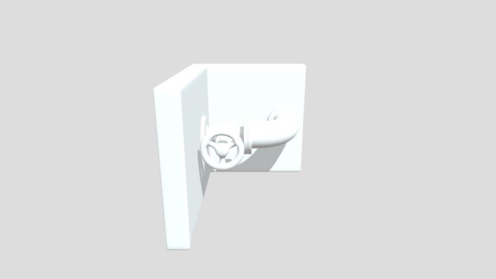 Untextured Bookend Water Pipe Elbow V2 3D Model