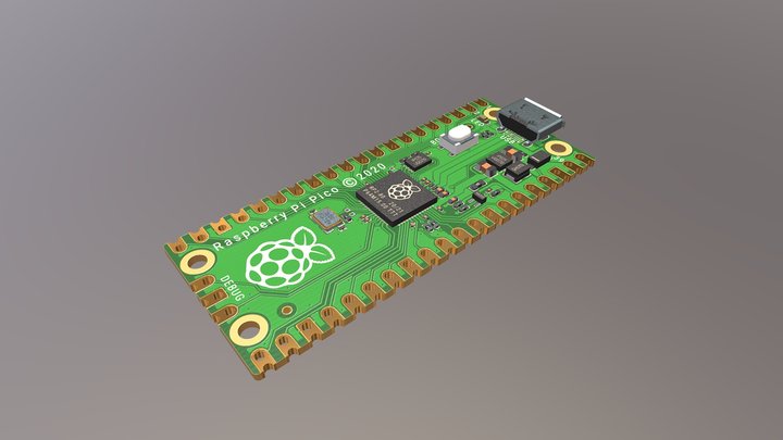 Raspberry pi pico 3D Model