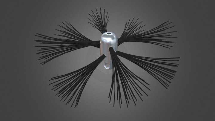 Nylon Plastic Bristles Head PRO 3D Model