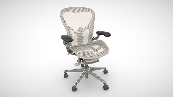 Herman Miller Aeron Chair  Low Poly transparency 3D Model