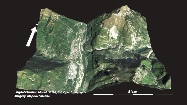Landslide in the Vajont Dam  (Northern Italy) 3D Model