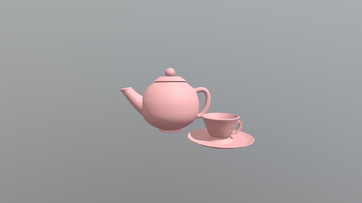 Plastic Tea Set 3D Model