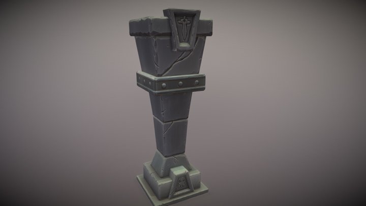 Stylized stone pillar 3D Model