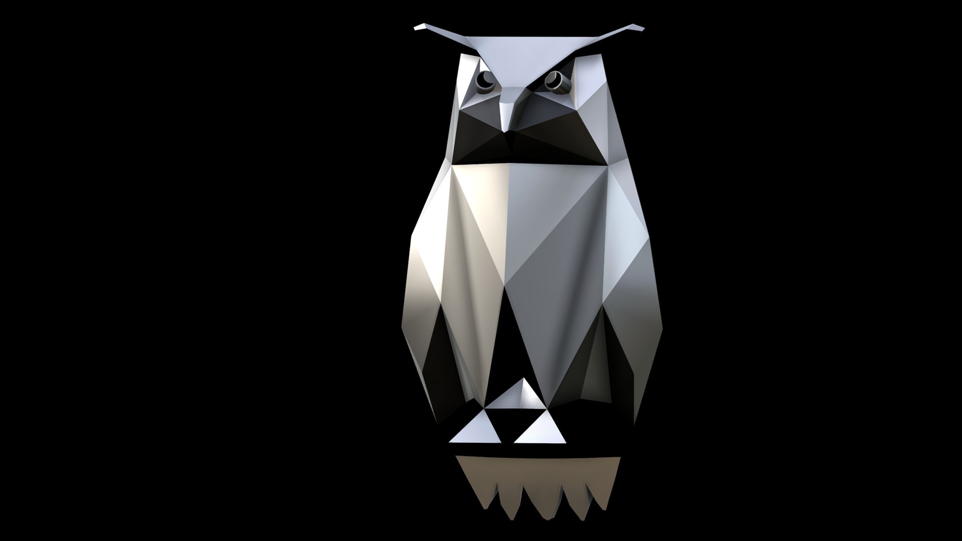3D model Tesla Owl - This is a 3D model of the Tesla Owl. The 3D model is about a black and white logo.