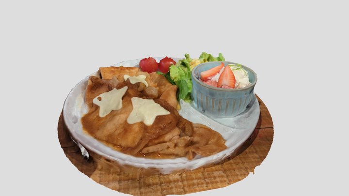 あんず大好き生姜焼き定食～苦手克服！トマトを添えて～ 3D Model