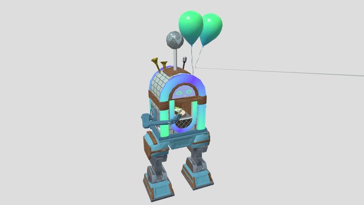 DAE Game Art 2 Robuddy birthday robot 3D Model