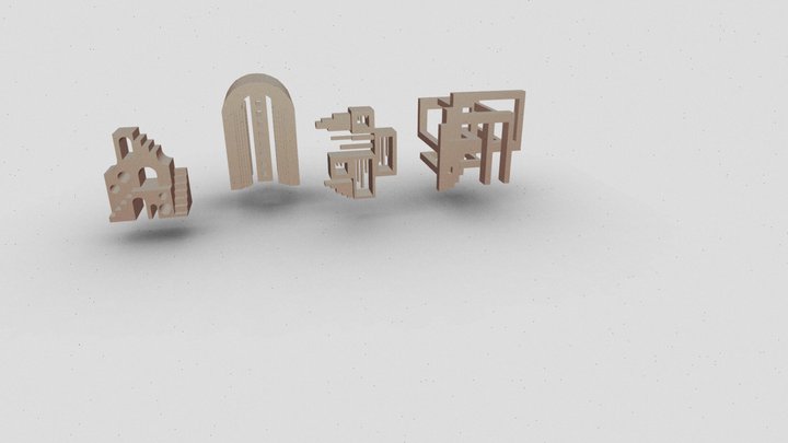 modelo 4 figuras 3D Model