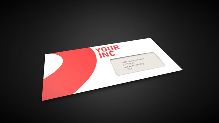 American envelope with window 3D Model