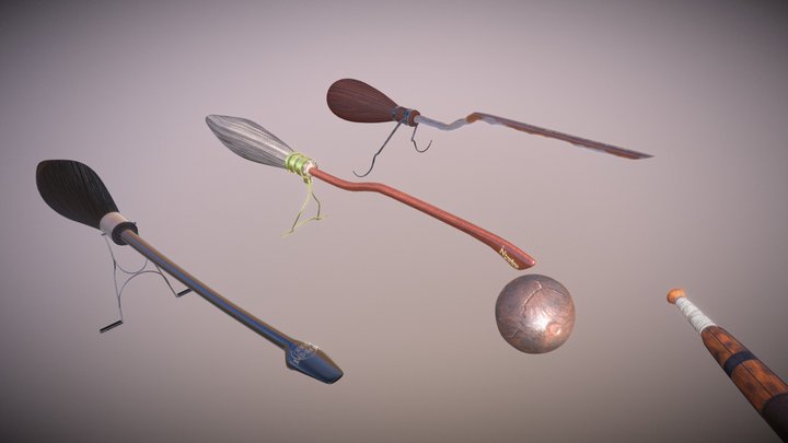 quidditch brooms 3D Model