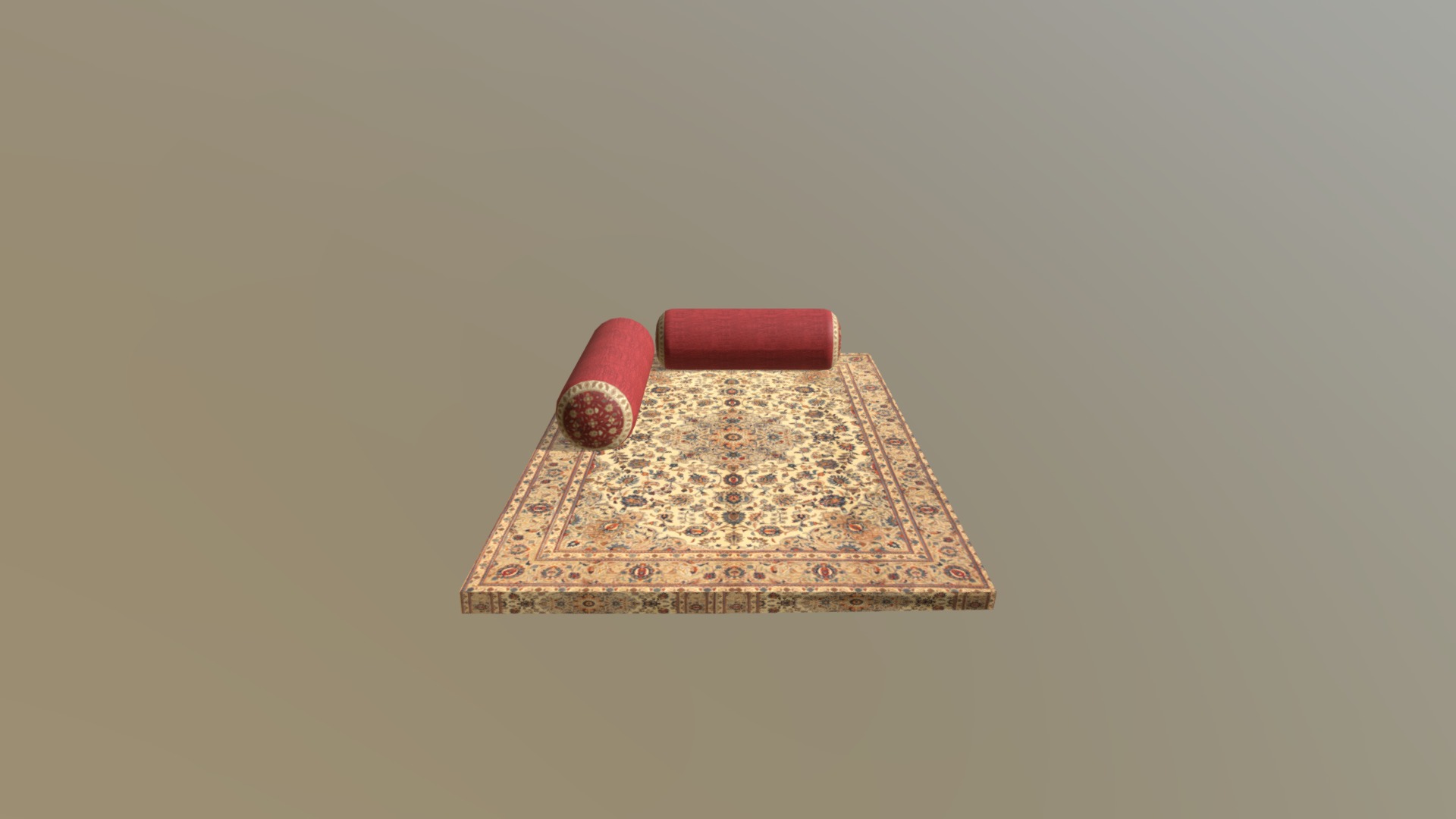 3D model Royal sleep carpet - This is a 3D model of the Royal sleep carpet. The 3D model is about a red and white object on a wooden board.