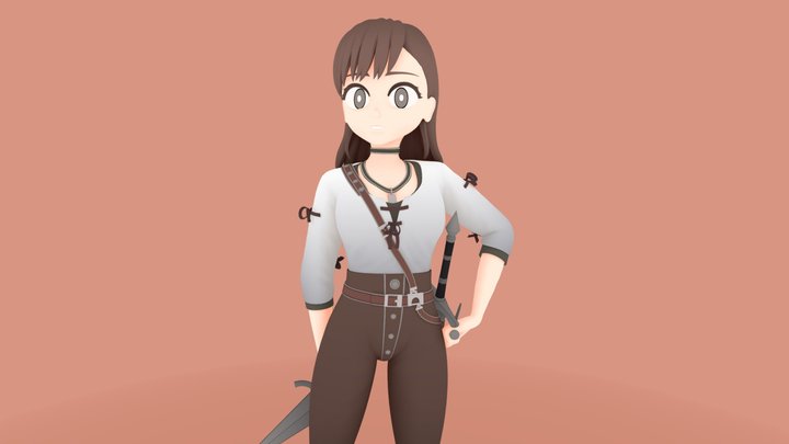 廃墟の舞姫 (OC by @navigavi) 3D Model