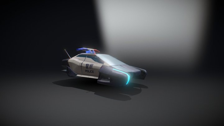 Sci-fi Police car 3D Model