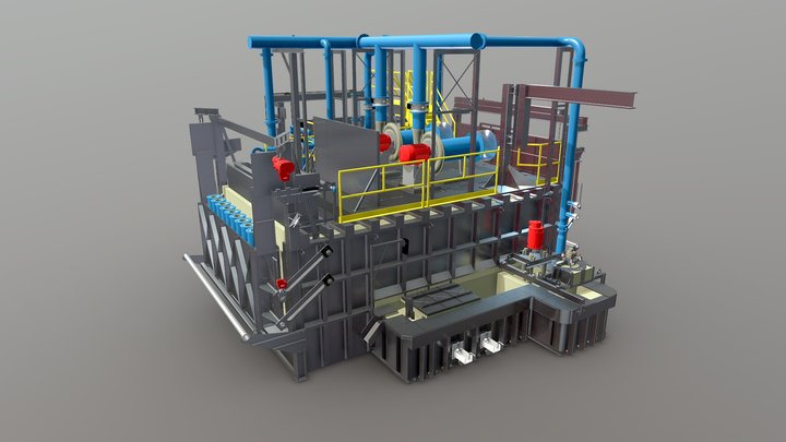 Schaefer Gas Aluminum Furnace 3D Model