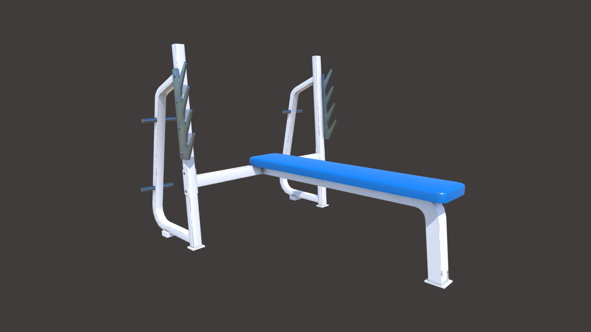 3D model Flat Bench Press Machine – Low Poly - This is a 3D model of the Flat Bench Press Machine - Low Poly. The 3D model is about a few white chairs.