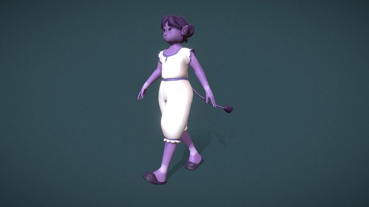 Walk Cycle with Styalized Character 3D Model