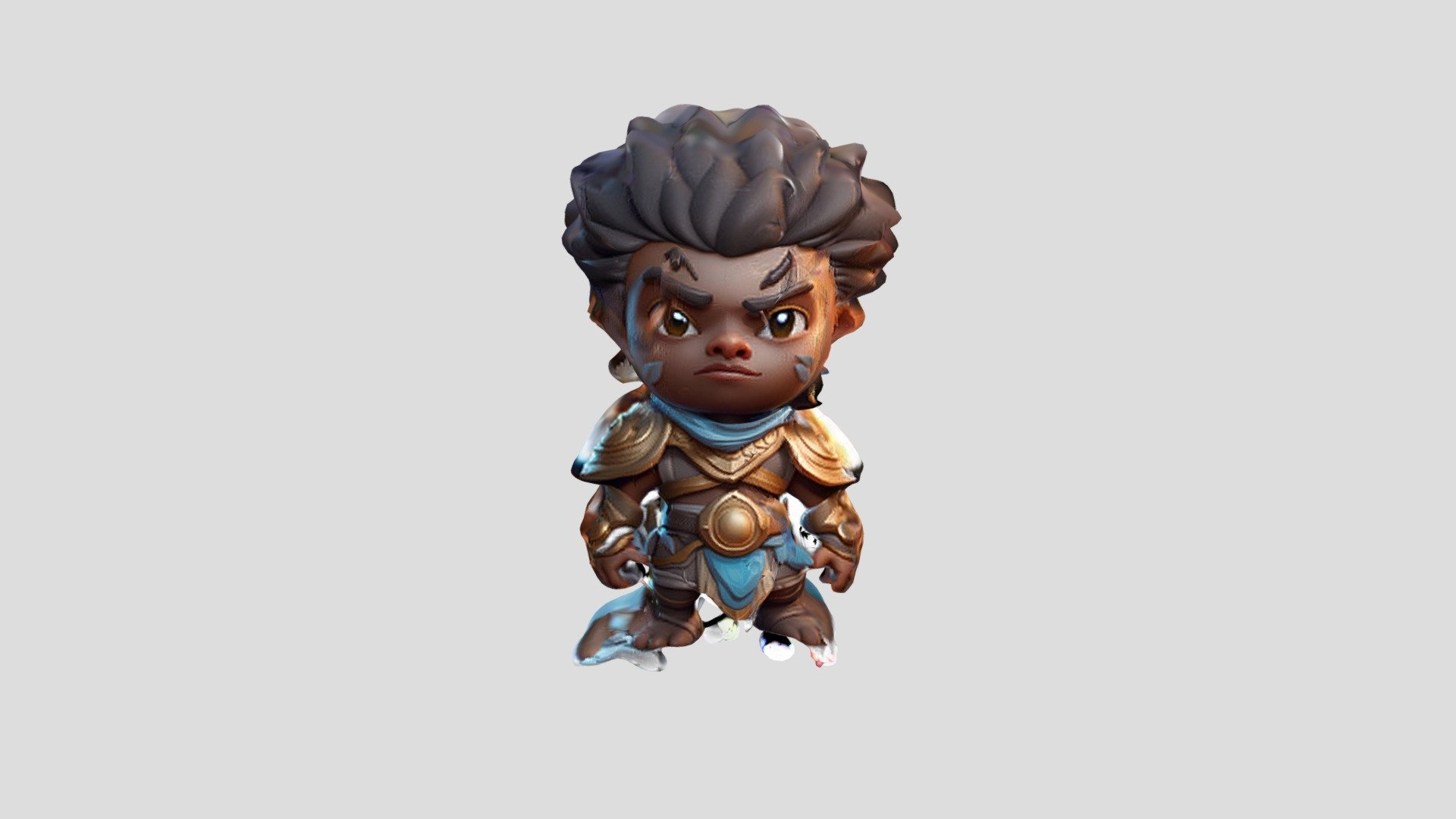 Cute little warrior figurine on a black backgro - Download Free 3D ...